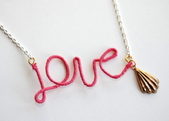 Thread wrapped quote necklace Wrapped quote necklace